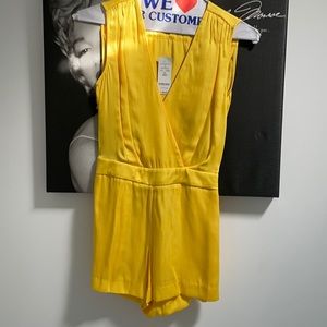 BeBe yellow romper size xxs NWT
